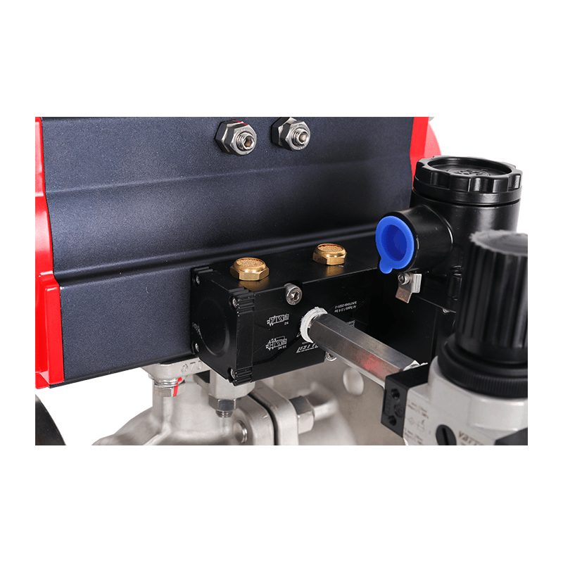 Pneumatisk eksplosionssikker kugleventil med flange