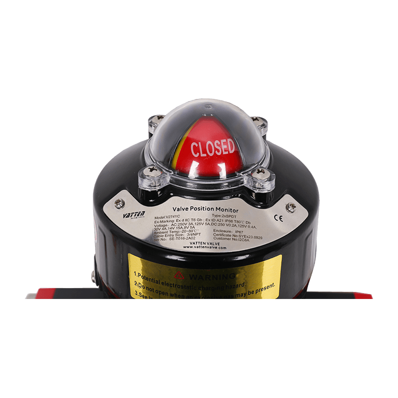 Pneumatisk eksplosionssikker kugleventil med flange