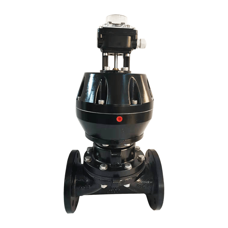 Pneumatisk membranventil med flange