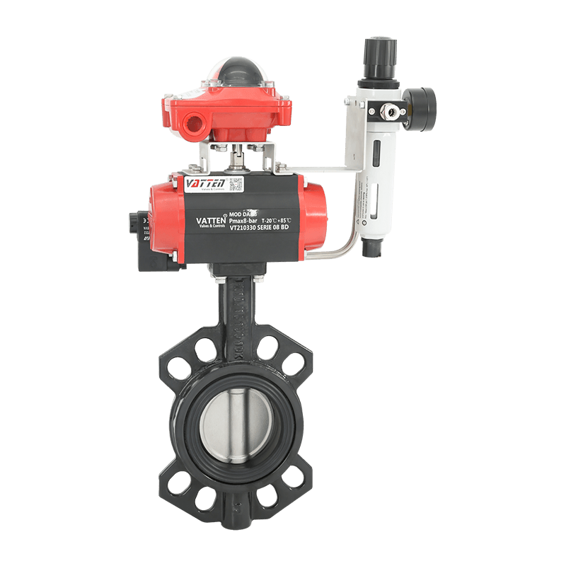 Pneumatisk Wafer Butterfly Ventil