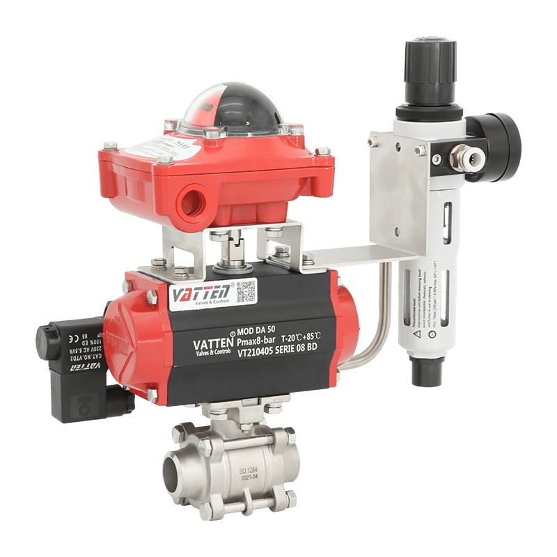 Pneumatisk svejsekugleventil