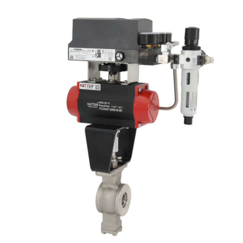 Pneumatisk kugleventil af V-type